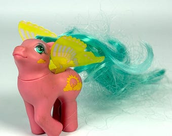 1988 My Little Pony G1 Windy Wing Sun Glider, Hasbro, 3" Tall, Unbrushed Hair