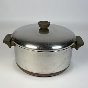 Revere Ware 4 1/2 Qt Stainless Steel Stock Pot with Lid, Copper Bottom