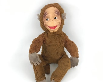 vintage stuffed monkey with rubber face