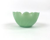 Vintage Fire King Jadeite Lotus Flower Dessert Bowl