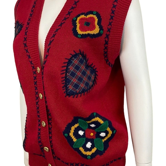 Jantzen Classics Sweater Vest, Button Up, Hand Em… - image 2