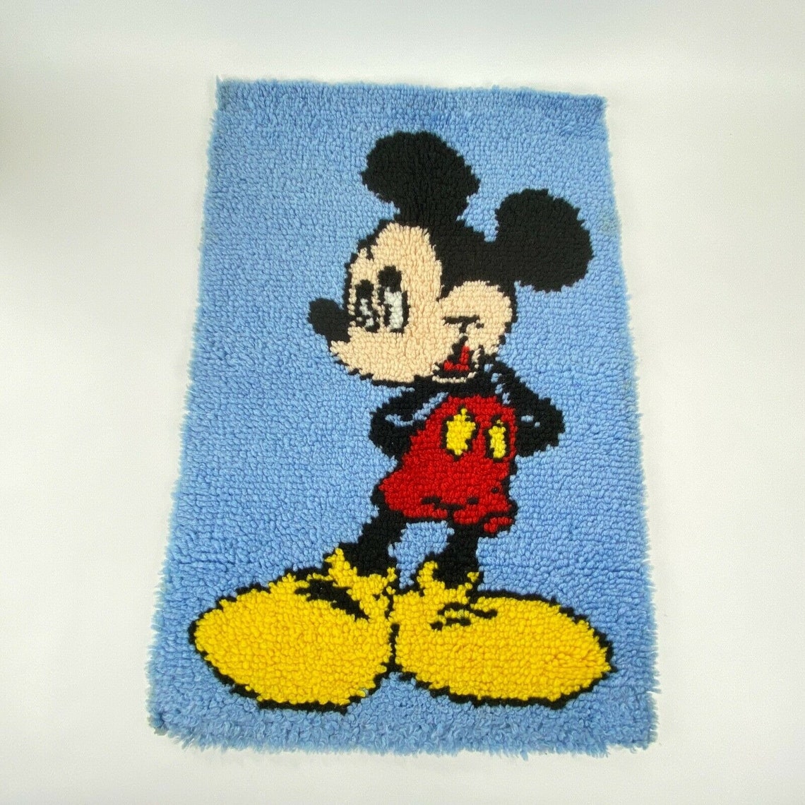 Latch Hook Rug Wall Hanging Disney Mickey Mouse Finished Etsy