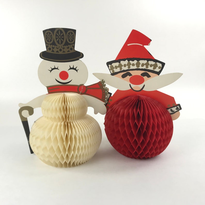 Vintage Honeycomb Christmas Decor Set of 2 Fold Out Tissue  Etsy