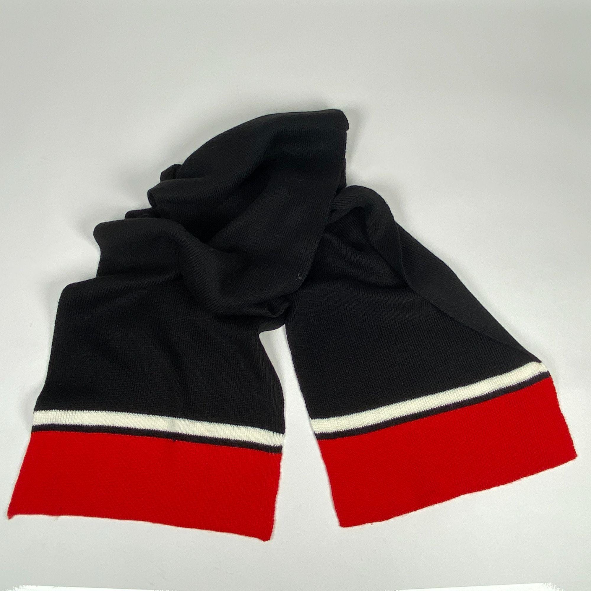 ARIS Vintage Hat & Scarf Set 90s Aris Knit Beret and Scarf Set, Black and Red Stripes - Etsy main image 3