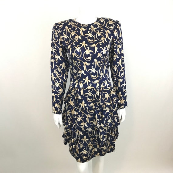 Maggie London by Jeannene Booher Silk Tiered Dress