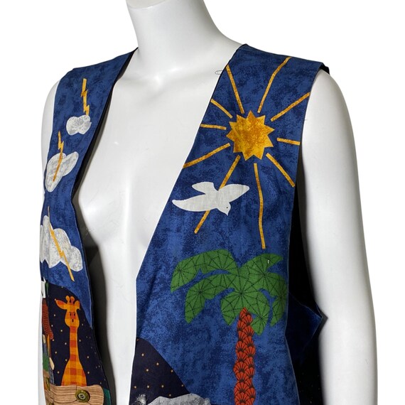 1997 Noahs Ark Patchwork Vest, Handmade Clothing,… - image 4