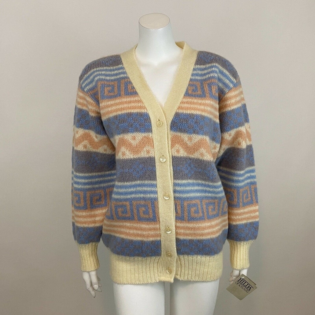 Hilda Ltd Sweater Cardigan Womens M Icelandic Wool Button Up - Etsy