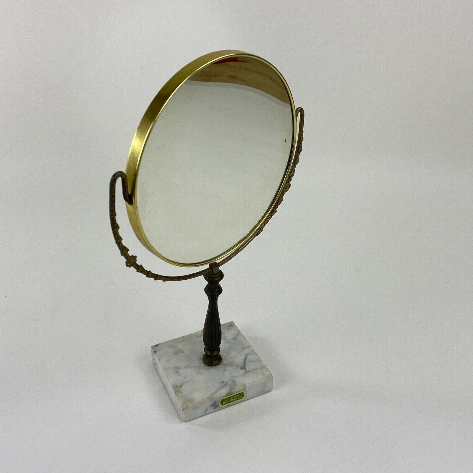 Shaving Vanity Mirror Magnifies Tilts Round Metal Frame Etsy