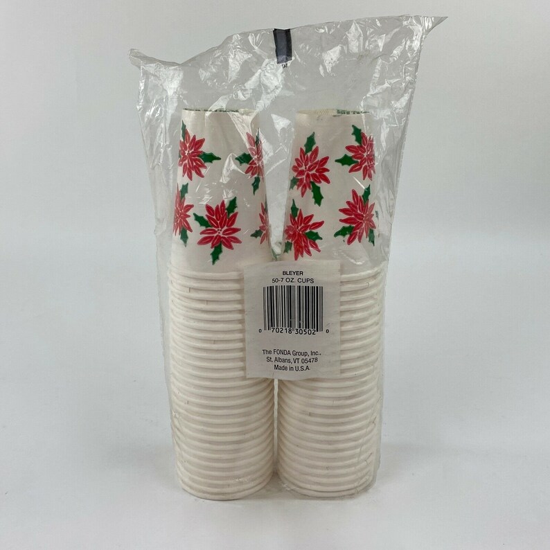 Bleyer Paper Cups Holiday Season Print Pack of 50 7 Oz Each Etsy