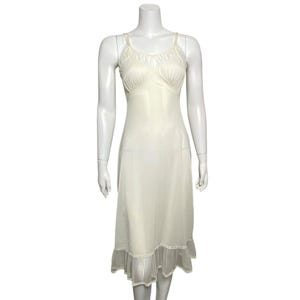 Luxite Nylon Full Slip Dress Womens Size 34, Lace Trim, Adjustable Straps