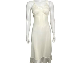 Luxite Nylon Full Slip Dress Womens Size 34, Lace Trim, Adjustable Straps