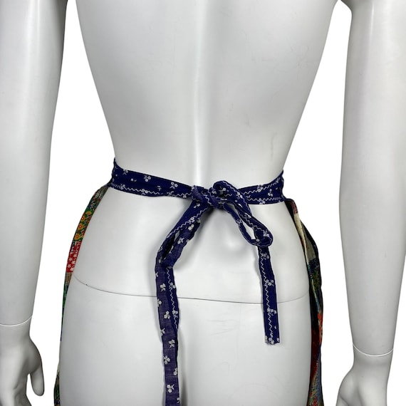 Vintage Handmade Patchwork Half Apron With Tie Ba… - image 3