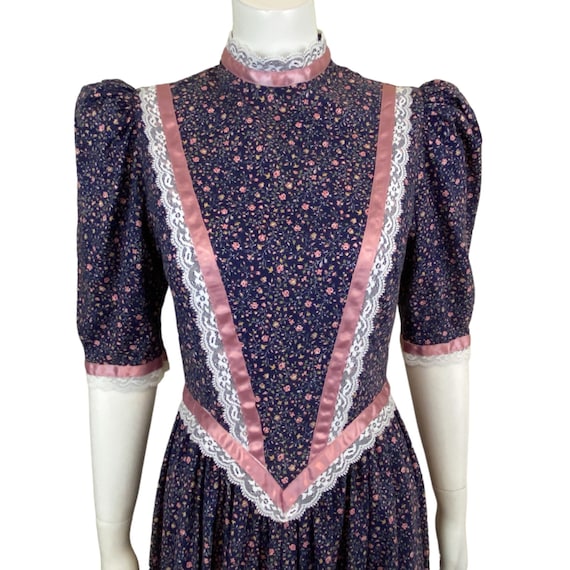 Handmade Maxi Dress, Purple Floral, Puff Sleeves,… - image 2