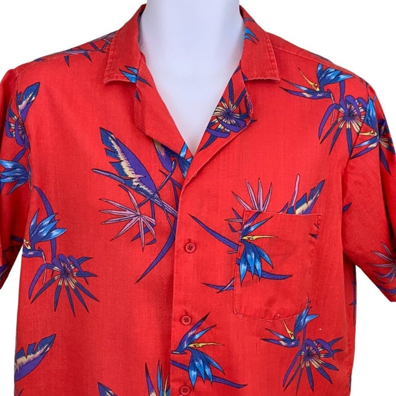 Lee Hawaiian Shirt Mens M, Button Up, Red, Made i… - image 2