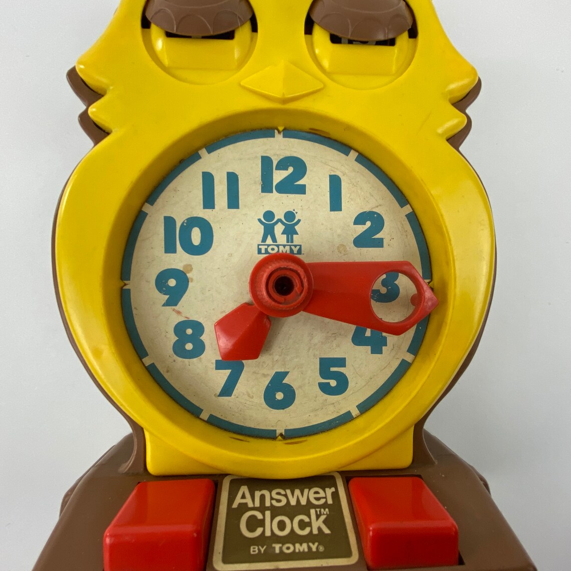 1975 Tomy Owl Answer Clock Learn To Tell Time Toy Etsy