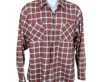 Chemise Homme Weatherproof - Flanelle à Carreaux Gris/rouge - Manches Longues - 2XL