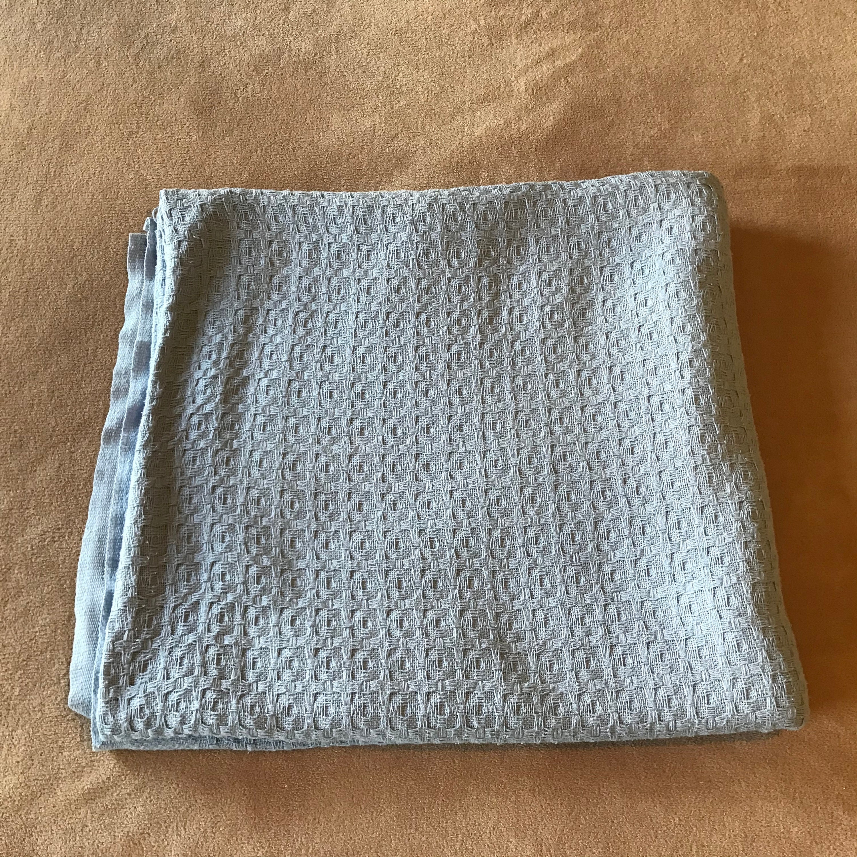Vintage Chatham Blue Cotton Weave Blanket 88 X Etsy