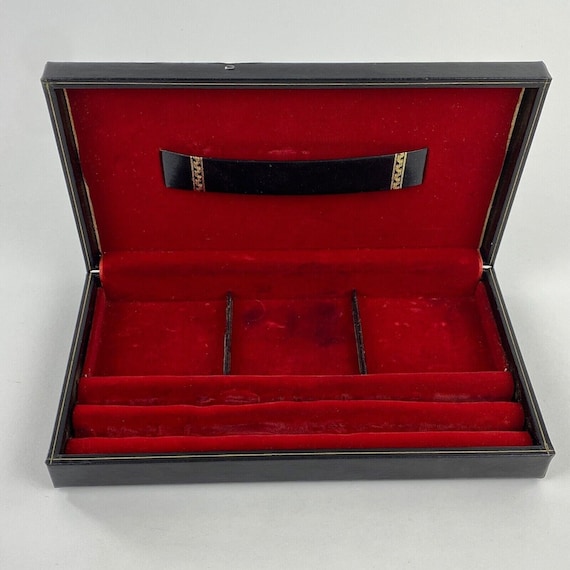 Swank Philippe Design Mens Jewelry Box, Black, Li… - image 1