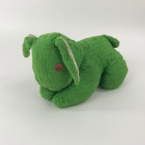 green bunny stuffed animal