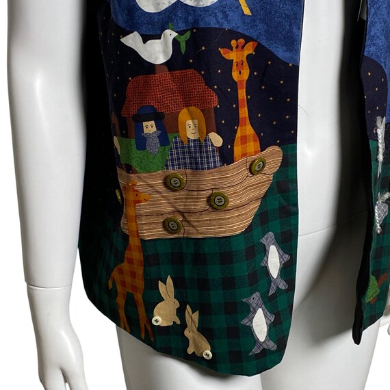 1997 Noahs Ark Patchwork Vest, Handmade Clothing,… - image 2