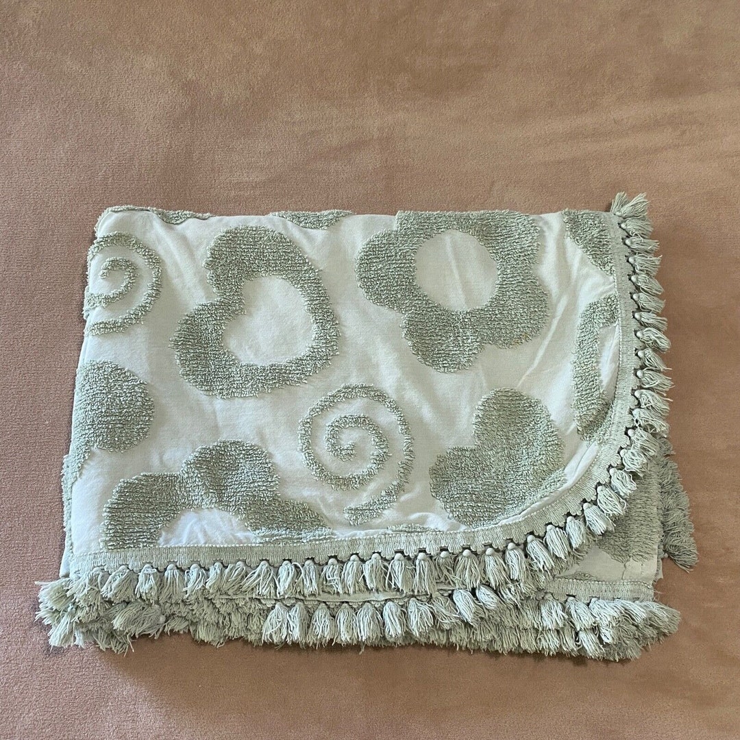 Cutter Chenille Bedspread JC Penney Twin Coverlet Green Etsy