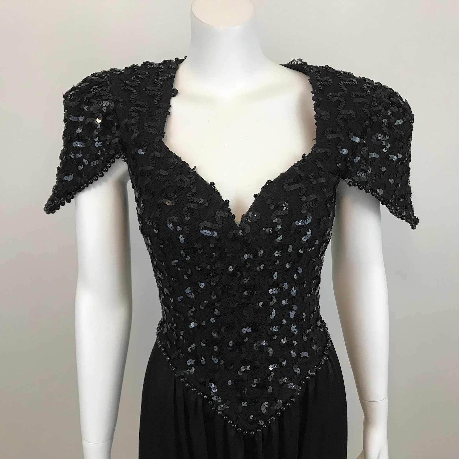 Vintage 80s Black Sequin Jumpsuit Womens Juniors 9 10 Etsy