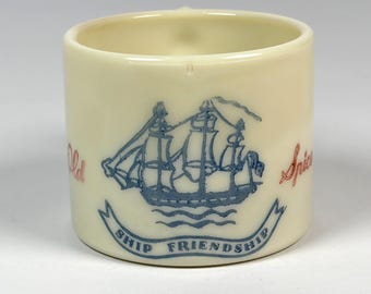 Taza de afeitar Old Spice de principios de la época estadounidense, Shulton, diseño Ship Friendship.