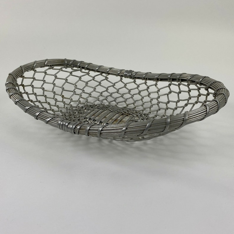 Aluminum Wire Basket Kmart Woven Wire Centerpiece Fruit Bowl Etsy