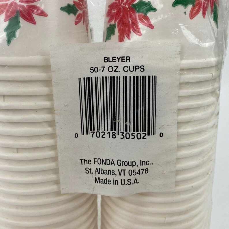 Bleyer Paper Cups Holiday Season Print Pack of 50 7 Oz Each Etsy