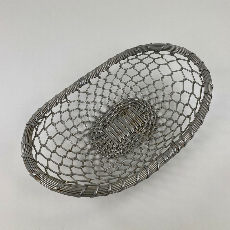 Aluminum Wire Basket Kmart Woven Wire Centerpiece Fruit Bowl Etsy