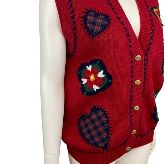 Jantzen Classics Sweater Vest, Button Up, Hand Em… - image 3