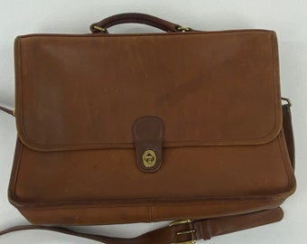 Coach Brown Leather Briefcase Messenger 