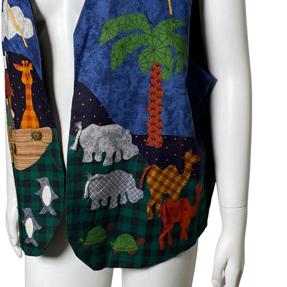 1997 Noahs Ark Patchwork Vest, Handmade Clothing,… - image 3