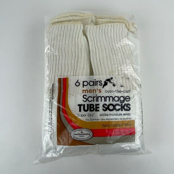 6 Pairs Woolworth Mens Scrimmage Tube Socks Fits 10 13 Over the