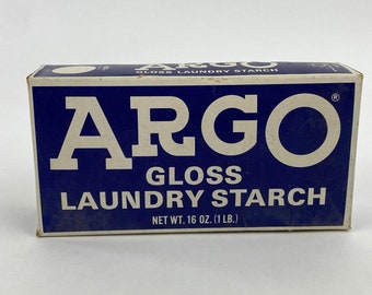 Argo Powdered Gloss Laundry Starch, 16 oz Blue Box, Unopened