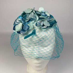 Miss Armine Vintage Retro 40s 50s Wide Brim Church Hat Flowers Bird Cage Netting Wide Brim 1950s Vintage Hats for Women for sale | eBay main image 2