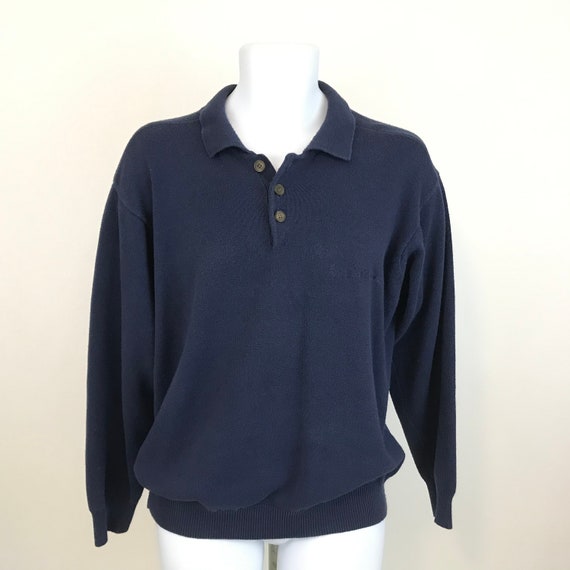 Vintage Giorgio Armani Le Collezioni Blue Collared Sweater | Etsy