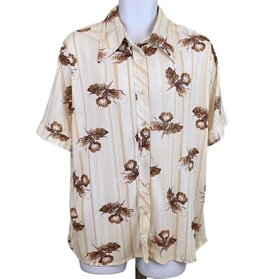 70s Lady Fairfield Button Up Shirt, Short Sleeve,… - image 1