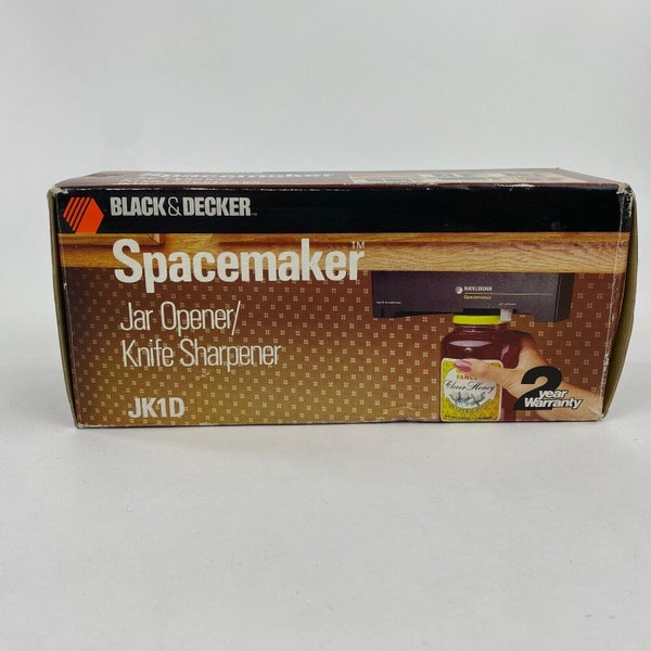 Black & Decker Spacemaker Jar Opener Knife Sharpener JK1D with Original Box