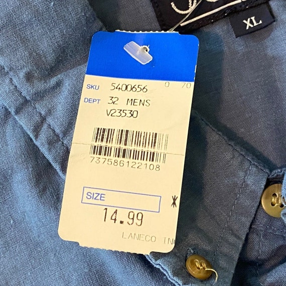 Sasson Button Up Shirt Mens XL, Short Sleeve, Blu… - image 6