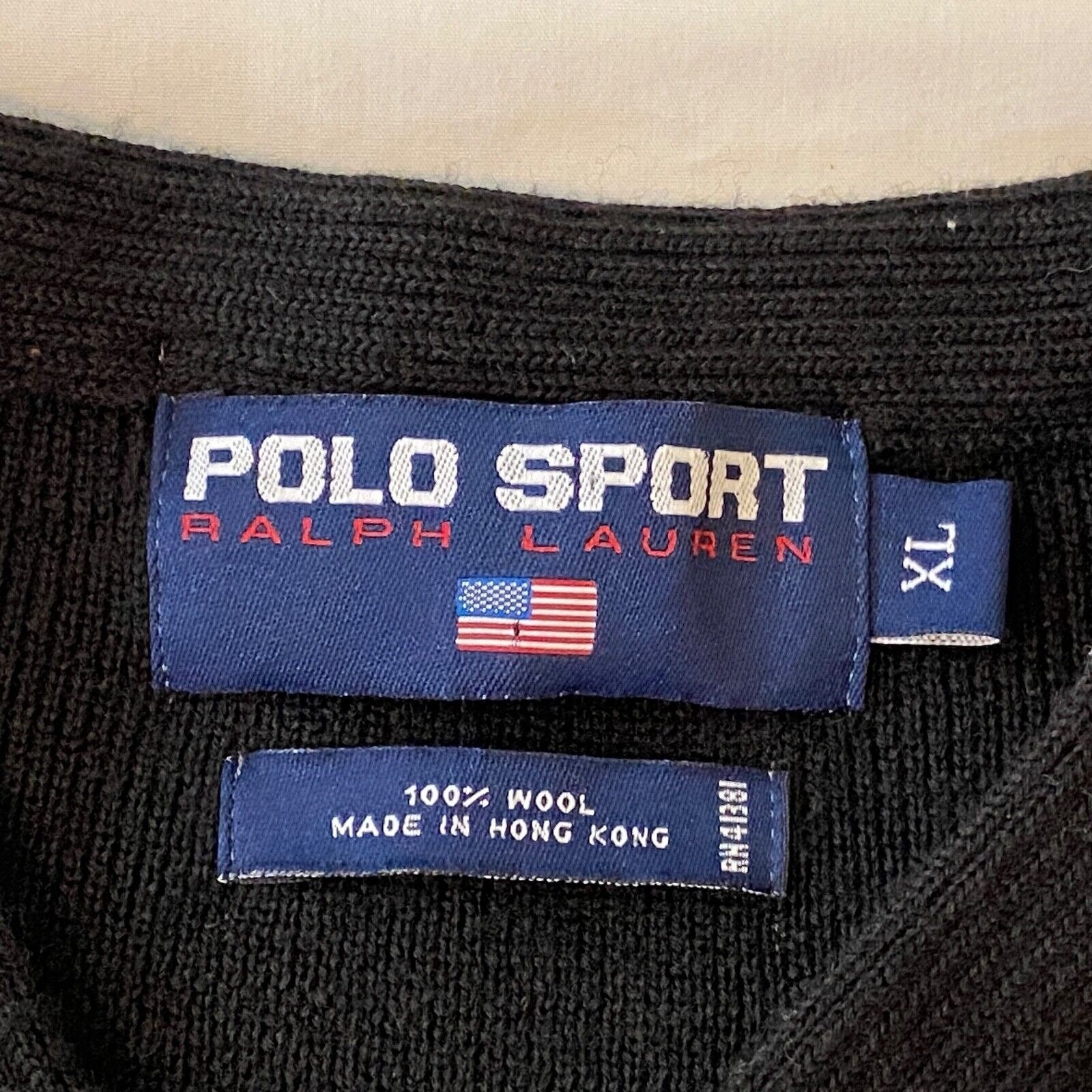 Polo Sport Ralph Lauren 100 Wool Sweater Mens XL Elbow Patches