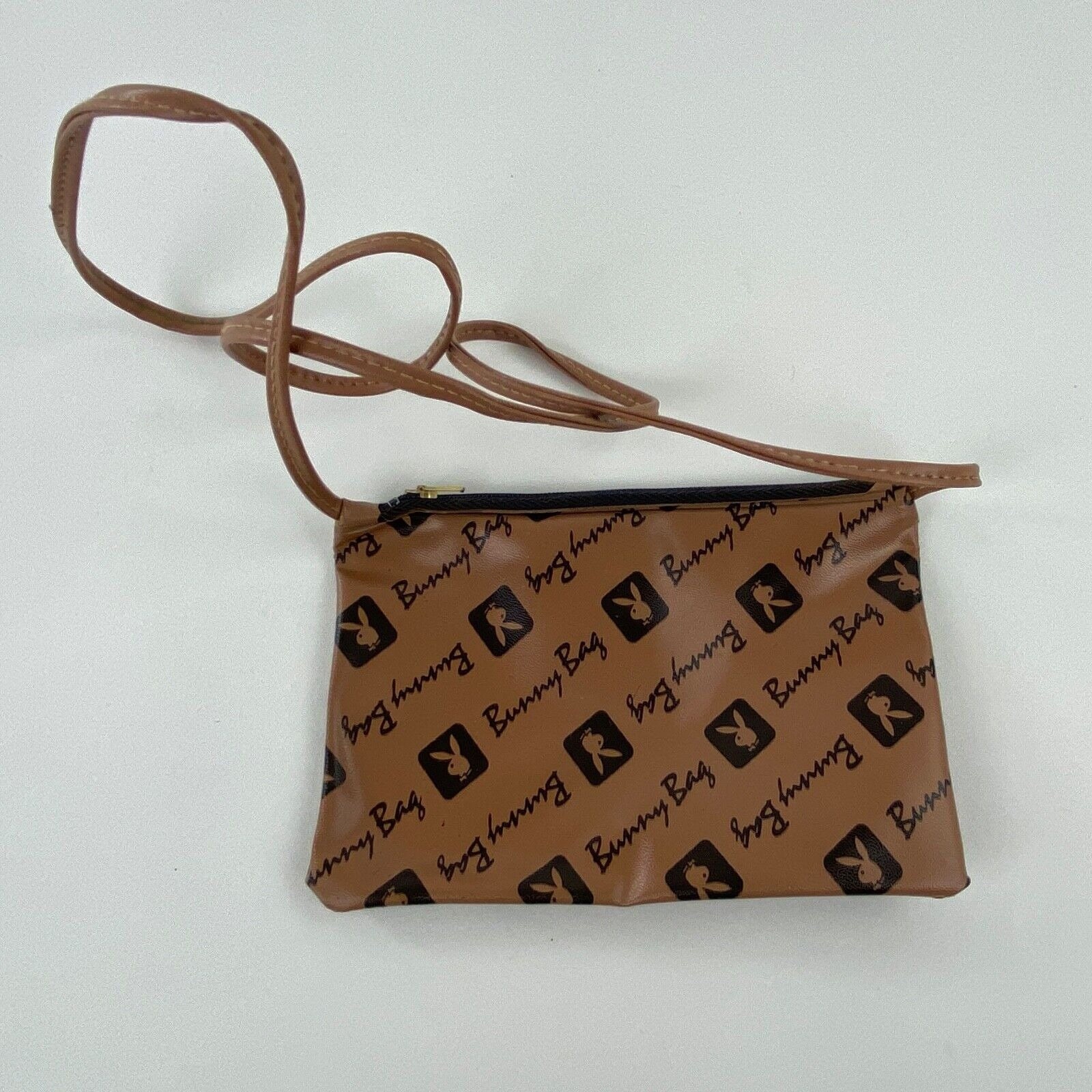 Playboy Bunny Tip Bag With Shoulder Strap Brown and Black 