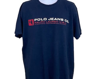 Polo Jeans Firma Ralph Lauren T-Shirt Herren XL, Multi Endurance Challenge 2000s, Kurzarm-T-Shirt