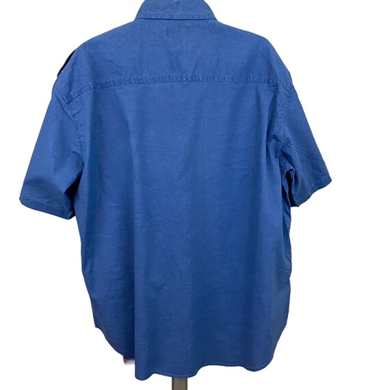 Sasson Button Up Shirt Mens XL, Short Sleeve, Blu… - image 3