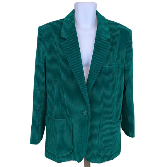 Par Four Sportswear Sport Coat Blazer Mens M Green 1 Button Corduroy Etsy