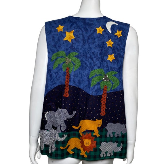 1997 Noahs Ark Patchwork Vest, Handmade Clothing,… - image 5