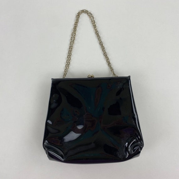 COACH Shiny Black Gold Detail Messenger Shoulder Bag Purse | eBay