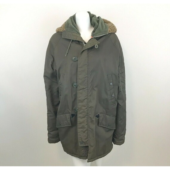 Vintage Fruit of the Loom Hooded Parka Mens L