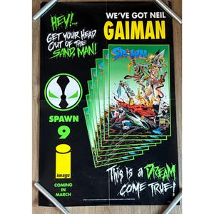 Spawn #9 1993 Promo Poster, Todd McFarlane Neil Gaiman, 1st Angela, 17" x 26"