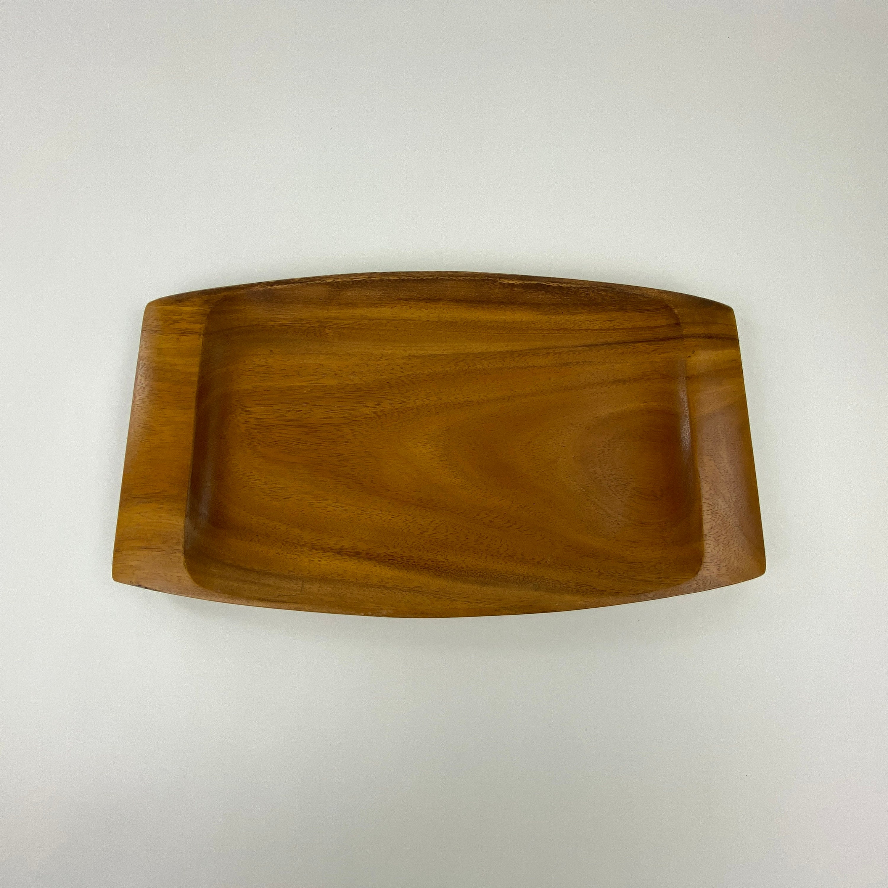 Mid Century geschnitzt Teak Holz Serviertablett Herzstück | Etsy